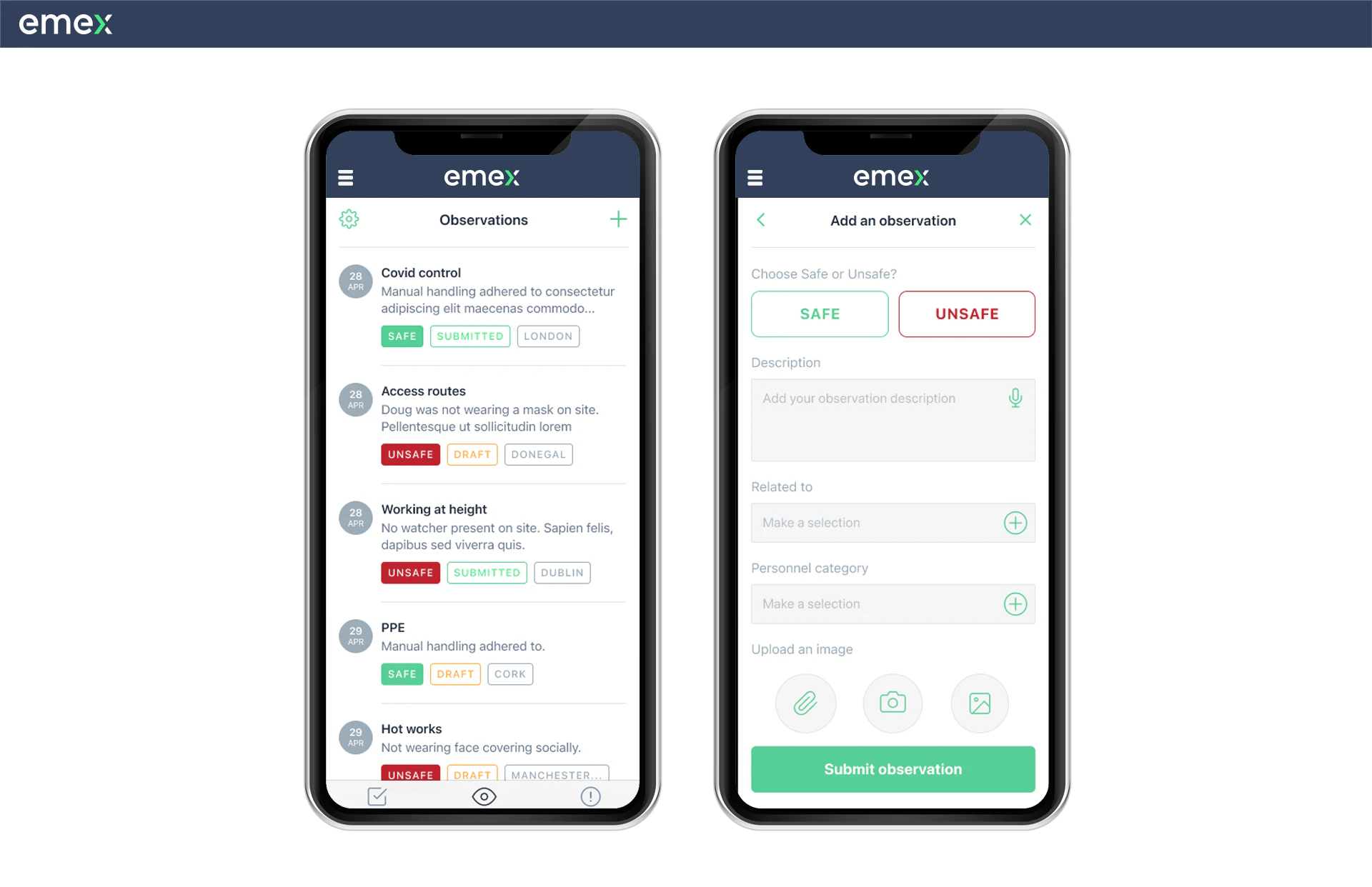 screenshot of Emex EHS & ESG Software